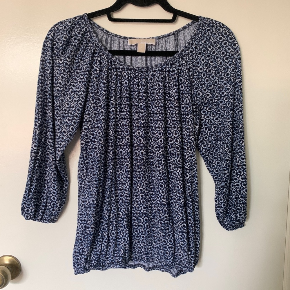 Michael Kors Floral Bell Sleeve Blouse